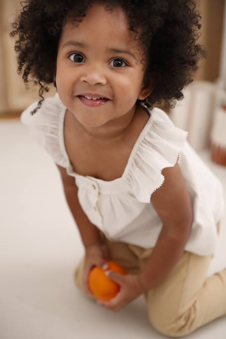 Cotton Voile Blouse for Babies vanilla 