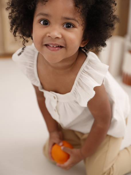 Cotton Voile Blouse for Babies vanilla 