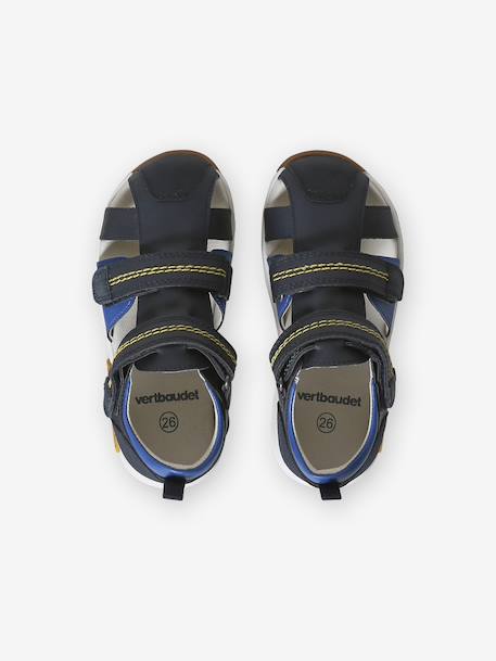 Sandals with Hook-&-Loop Straps for Children, Designed for Autonomy set blue 