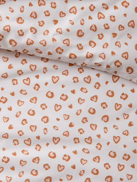 Duvet Cover + Pillowcase Bedding Set for Children, with Recycled Cotton, LEOPARD printed white 