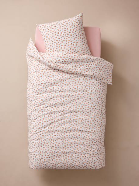 Duvet Cover + Pillowcase Bedding Set for Children, with Recycled Cotton, LEOPARD printed white 