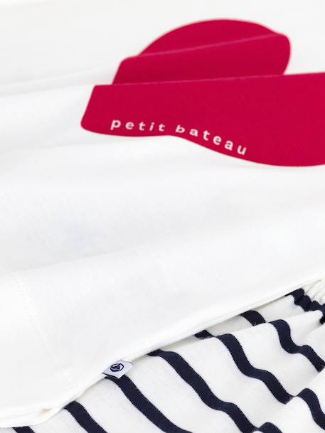 Heart Print Pyjamas for Children, PETIT BATEAU navy blue 
