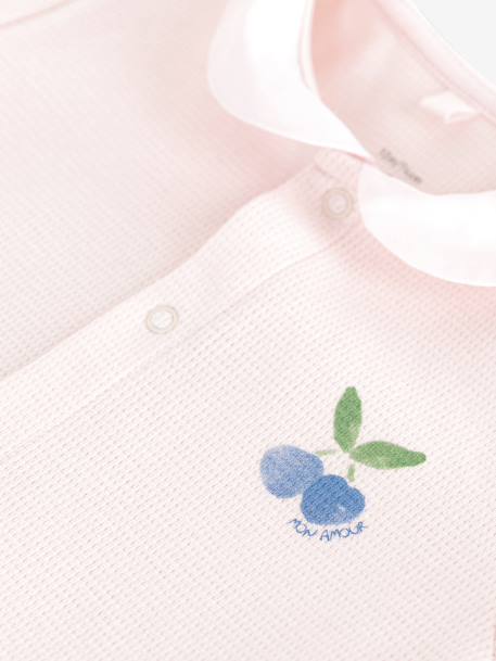 Playsuit with Peter Pan Collar for Babies, PETIT BATEAU blush 