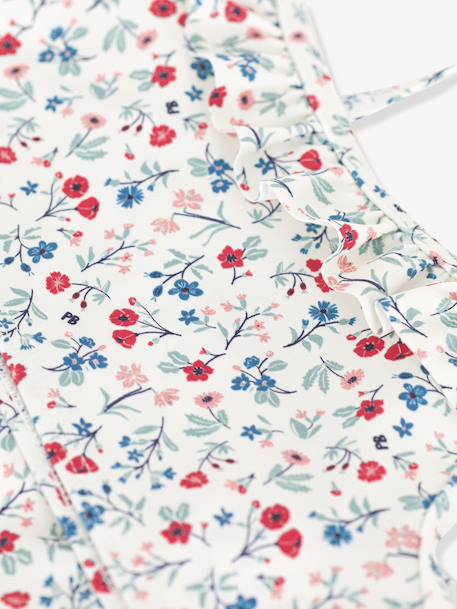 Floral Two-Piece Swimsuit for Girls, PETIT BATEAU white 