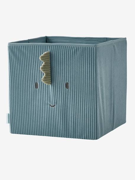 Set of 2 Minisaurus Dino Storage Tubs in Corduroy sage green 