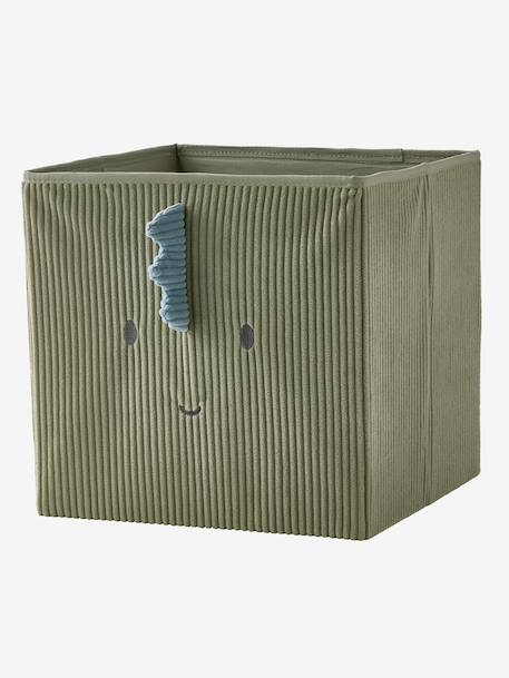 Set of 2 Minisaurus Dino Storage Tubs in Corduroy sage green 