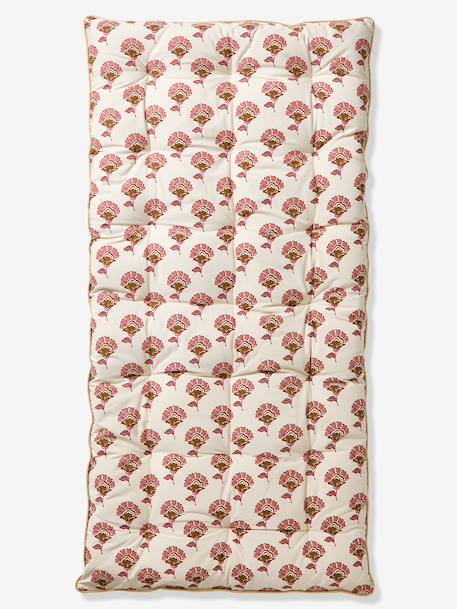 Bi-material floor mattress in floral/velvet Arizona rose 