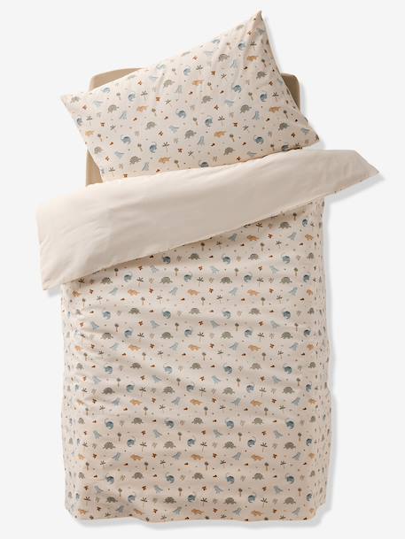 Duvet Cover & Pillowcase Set for Babies, MINISAURUS ecru 