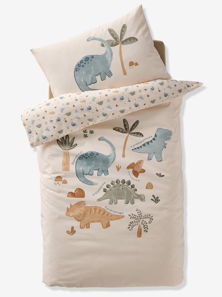 Duvet Cover & Pillowcase Set for Babies, MINISAURUS ecru 