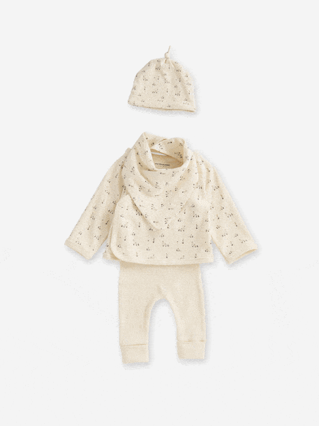 4-piece baby gift set with little geese vanilla 