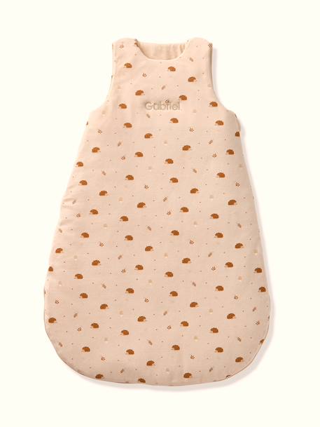 Sleeping Bag with Detachable Sleeves, Hedgehog printed beige 