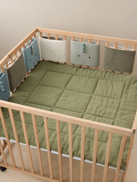 Cot Bumper / Playpen Bumper, MINISAURUS multicoloured 