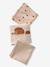 Set of 3 HEDGEHOG Cotton Gauze Muslin Squares printed beige 