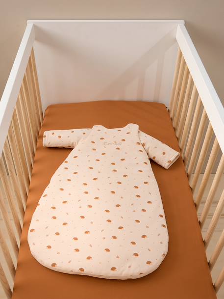 Sleeping Bag with Detachable Sleeves, Hedgehog printed beige 