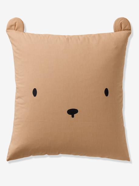 Duvet cover set + pillowcase, with recycled cotton BEAR printed beige 