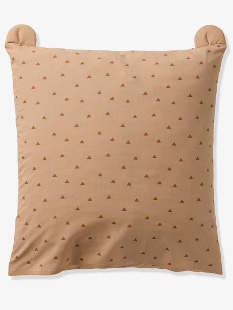 Duvet cover set + pillowcase, with recycled cotton BEAR printed beige 