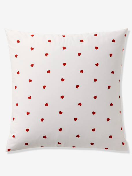Duvet Cover Set + Pillowcase with Recycled Cotton for Children, HEARTS printed white 