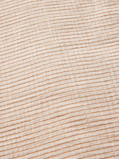 Sleeveless Baby Sleeping Bag in Cotton Gauze, HEDGEHOG striped beige 