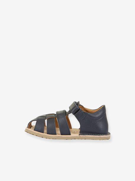 Closed BAREFOOT FLEXY AVI Sandals for Children, FRODDO light grey+navy blue 