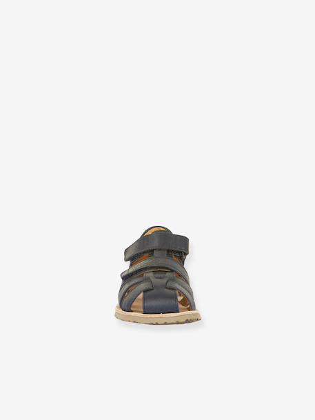 Closed BAREFOOT FLEXY AVI Sandals for Children, FRODDO light grey+navy blue 
