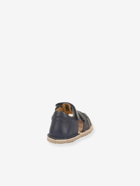 Closed BAREFOOT FLEXY AVI Sandals for Children, FRODDO light grey+navy blue 