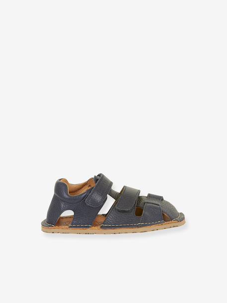 Closed BAREFOOT FLEXY AVI Sandals for Children, FRODDO light grey+navy blue 