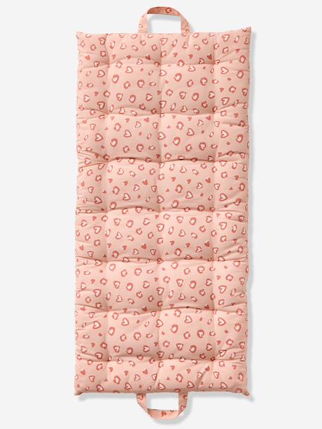 Leopard Print Floor Mattress with Handles rose 