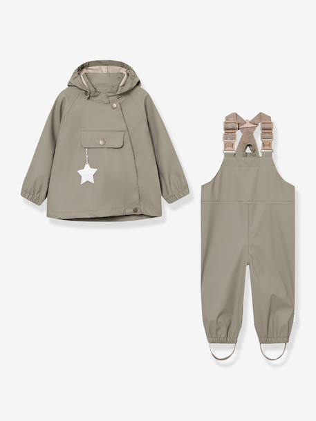 Children's set: MATWAINIS rain jacket & waterproof trousers deep blue+green 