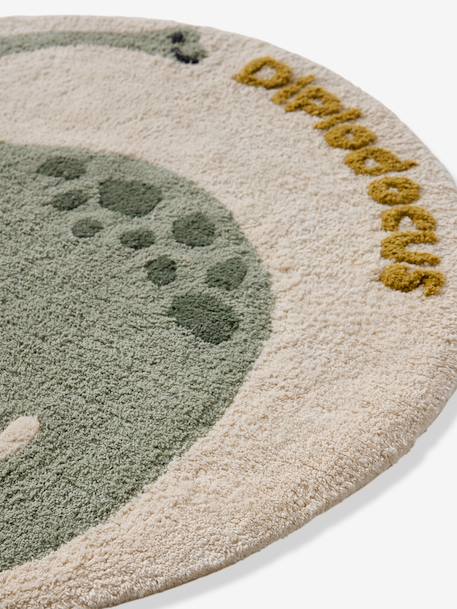 Round Minisaurus rug green 