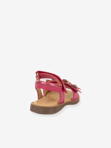 Pair of LORE FLOWERS Leather Sandals for Girls, FRODDO blue+blush+deep blue+gold+golden pink+lavender+red+tomato red 