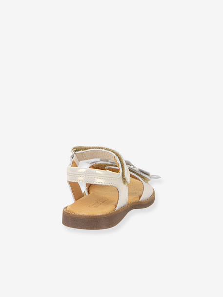 Pair of LORE FLOWERS Leather Sandals for Girls, FRODDO blue+blush+deep blue+gold+golden pink+lavender+red+tomato red 