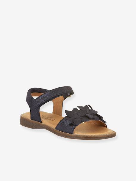 Pair of LORE FLOWERS Leather Sandals for Girls, FRODDO blue+blush+deep blue+gold+golden pink+lavender+red+tomato red 