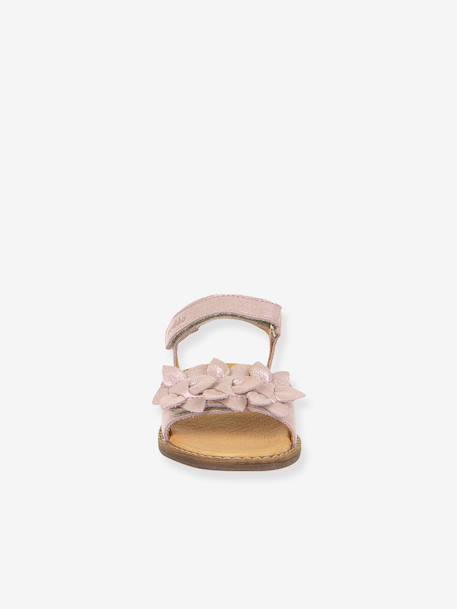 Pair of LORE FLOWERS Leather Sandals for Girls, FRODDO blue+blush+deep blue+gold+golden pink+lavender+red+rose+tomato red 