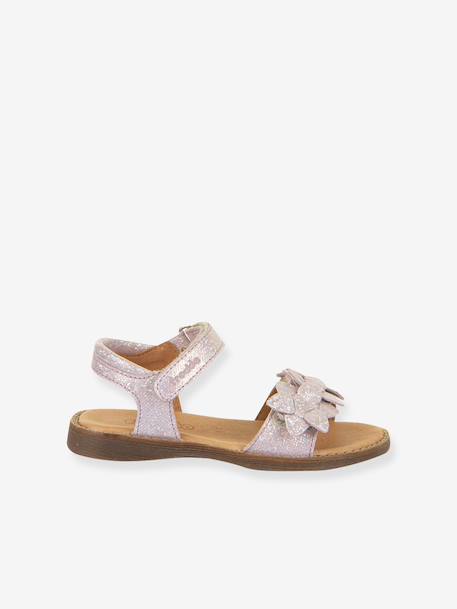 Pair of LORE FLOWERS Leather Sandals for Girls, FRODDO blue+blush+deep blue+gold+golden pink+lavender+red+tomato red 