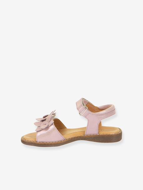 Pair of LORE FLOWERS Leather Sandals for Girls, FRODDO blue+blush+deep blue+gold+golden pink+lavender+red+rose+tomato red 
