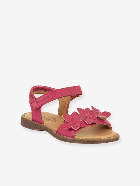Pair of LORE FLOWERS Leather Sandals for Girls, FRODDO blue+blush+deep blue+gold+golden pink+lavender+red+tomato red 