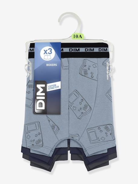 Pack of 3 boys' boxers with gameboy pattern Ecodim grey 