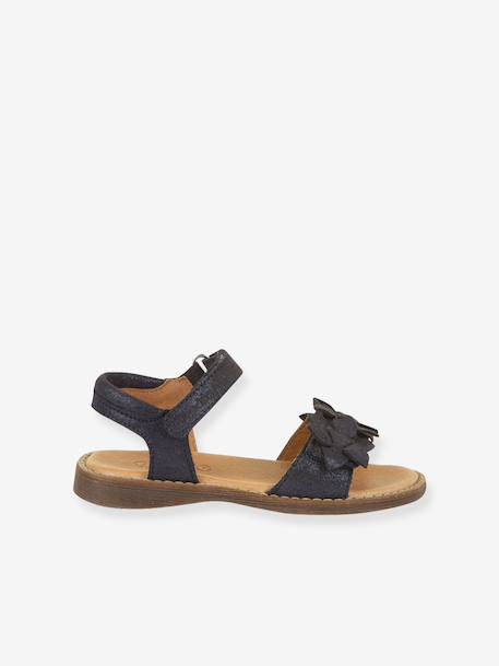 Pair of LORE FLOWERS Leather Sandals for Girls, FRODDO blue+blush+deep blue+gold+golden pink+lavender+red+tomato red 