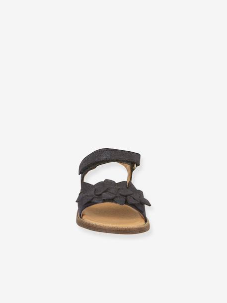Pair of LORE FLOWERS Leather Sandals for Girls, FRODDO blue+blush+deep blue+gold+golden pink+lavender+red+tomato red 