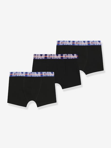 Pack of 3 boys' boxers with contrasting waistband Ecodim black 