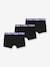 Pack of 3 boys' boxers with contrasting waistband Ecodim black 