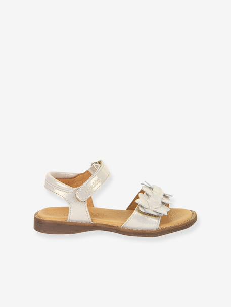 Pair of LORE FLOWERS Leather Sandals for Girls, FRODDO blue+blush+deep blue+gold+golden pink+lavender+red+tomato red 