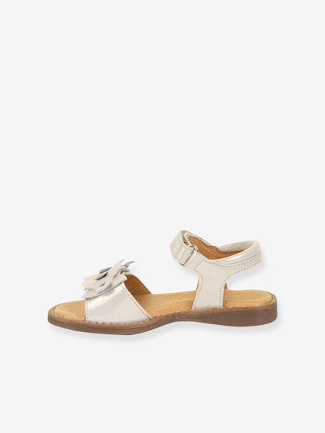 Pair of LORE FLOWERS Leather Sandals for Girls, FRODDO blue+blush+deep blue+gold+golden pink+lavender+red+tomato red 
