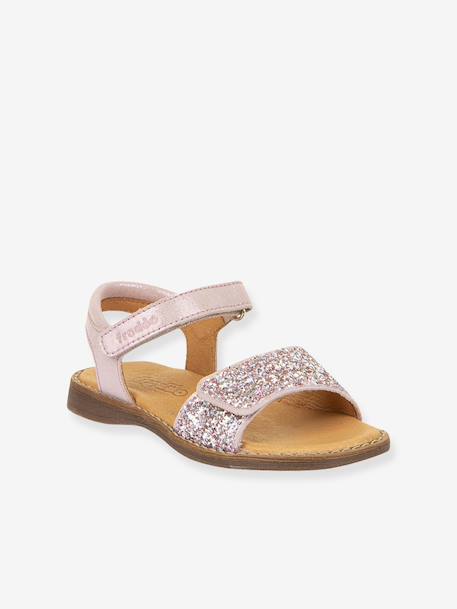 LORE SPARKLE Leather Sandals for Girls, FRODDO rose 