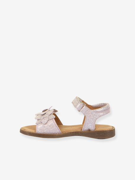 Pair of LORE FLOWERS Leather Sandals for Girls, FRODDO blue+blush+deep blue+gold+golden pink+lavender+red+tomato red 