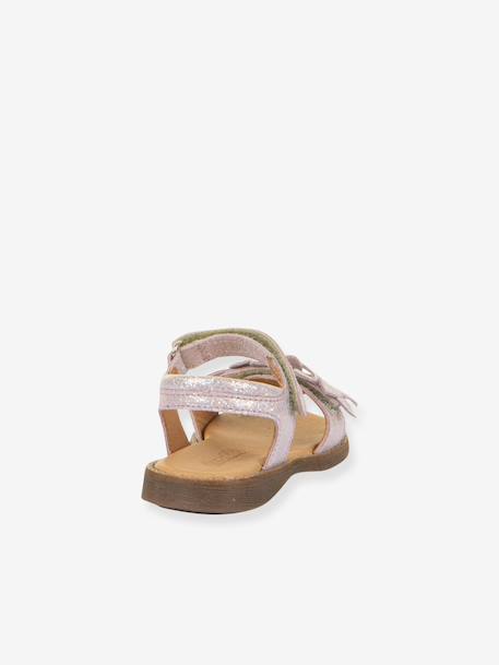 Pair of LORE FLOWERS Leather Sandals for Girls, FRODDO blue+blush+deep blue+gold+golden pink+lavender+red+tomato red 