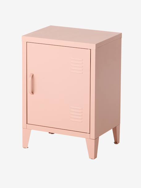 Bedside table with 1 metal door green+rose 