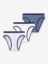 Girls-Pack of 3 Stretch Cotton Briefs for Girls, Les Pockets