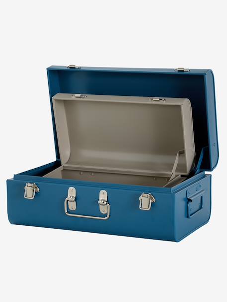 Set of 2 Nesting Metal Trunks cinnamon+denim blue+GREEN MEDIUM 2 COLOR/MULTICOLR+nude pink 