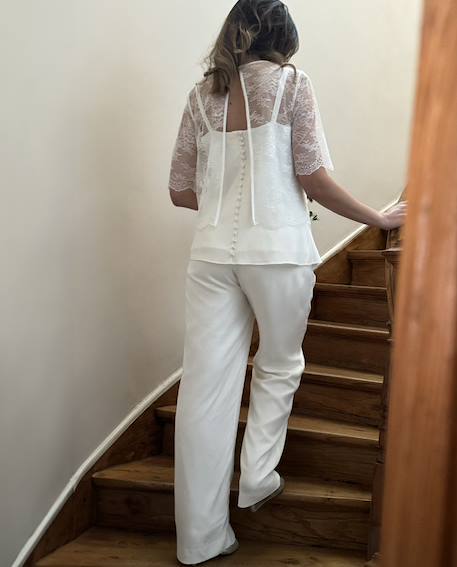 Crepe Top by ENVIE DE FRAISE, Wedding Capsule Collection ecru 